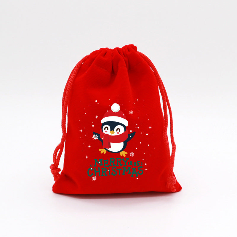 Christmas Gift Bags Reusable Velvet Drawstring Pouches