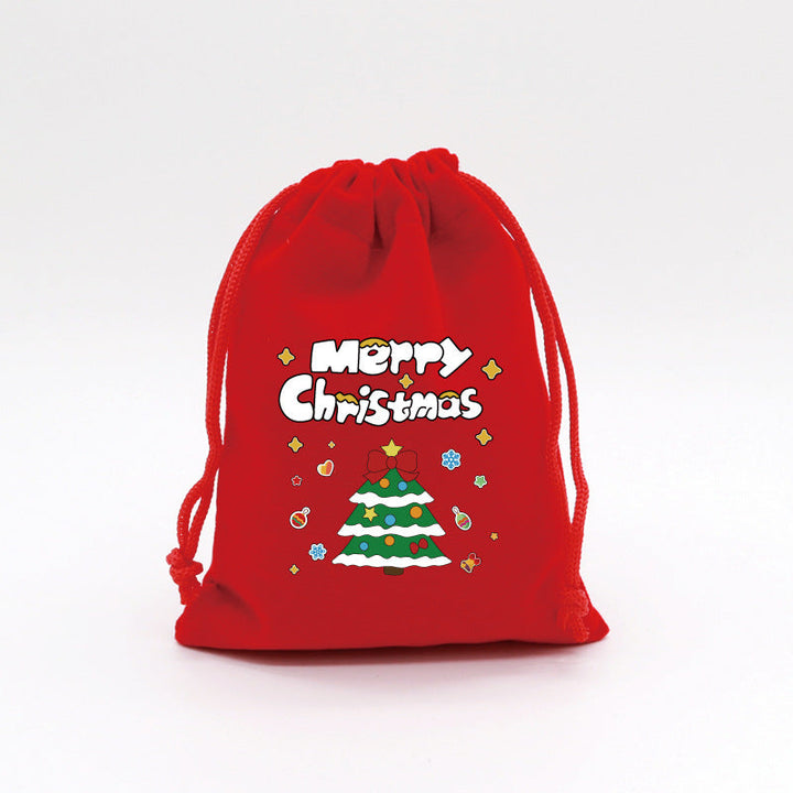 Christmas Gift Bags Reusable Velvet Drawstring Pouches