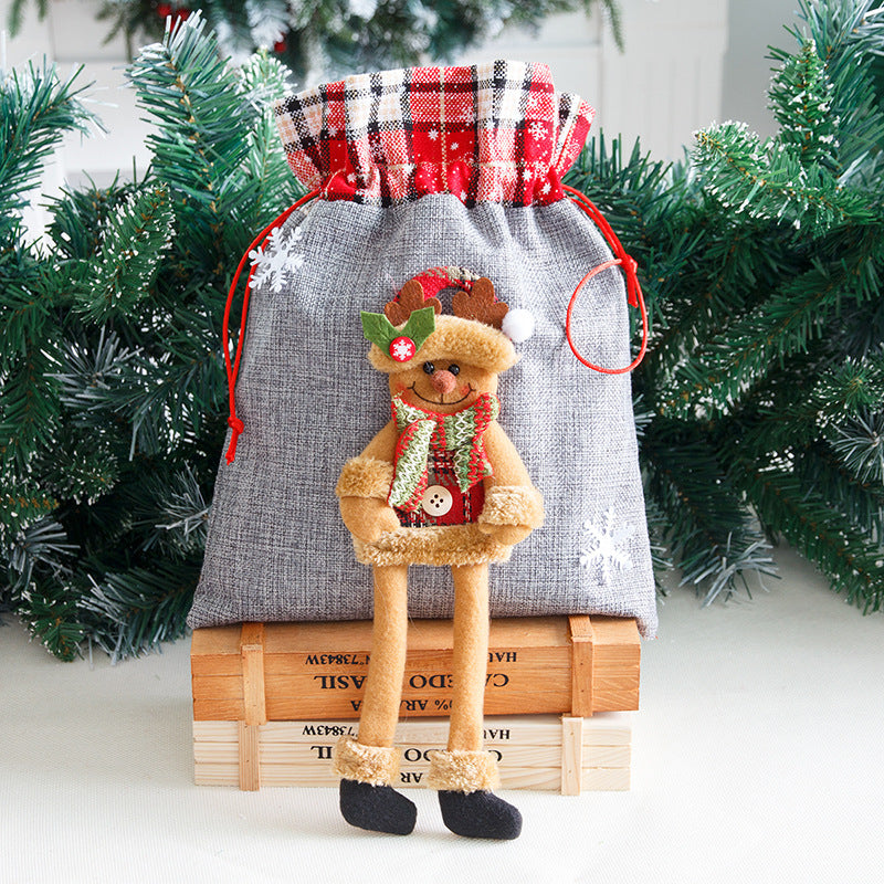 Christmas Gift Bag Reusable Holiday Candy Decor Pouch