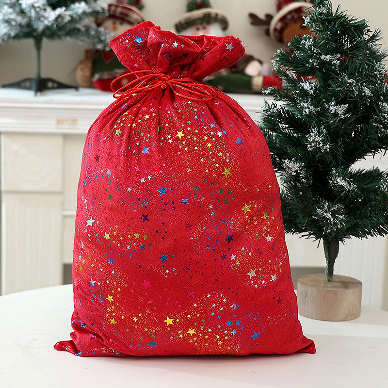 Reusable Christmas Gift Bag With Colorful Foil Stars