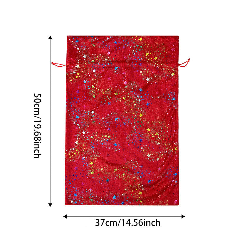 Reusable Christmas Gift Bag With Colorful Foil Stars