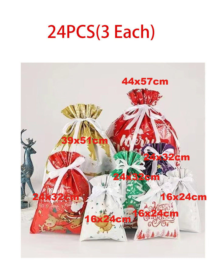 Christmas Drawstring Gift Bags for Easy Holiday Wrapping