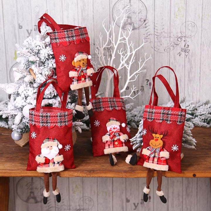 Christmas Gift Bag With Plush Holiday Character Decor