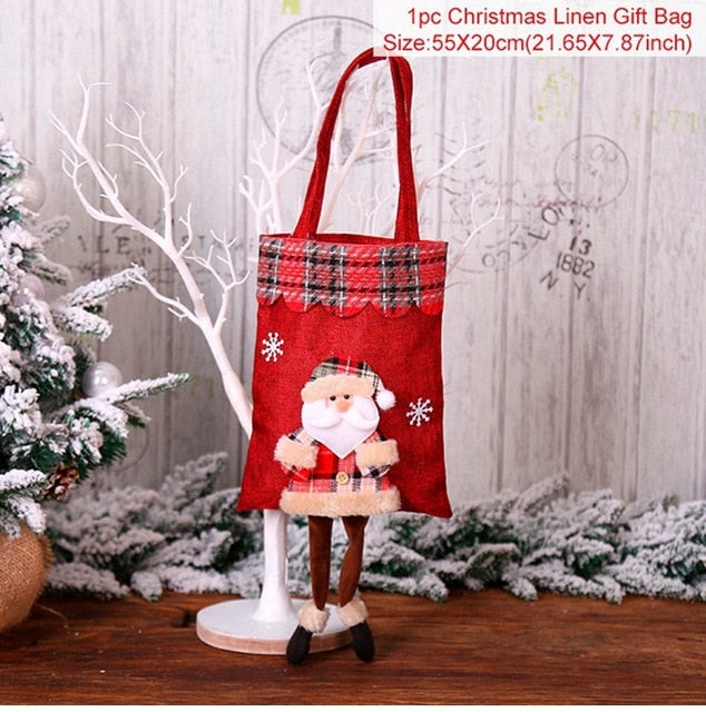 Christmas Gift Bag With Plush Holiday Character Decor
