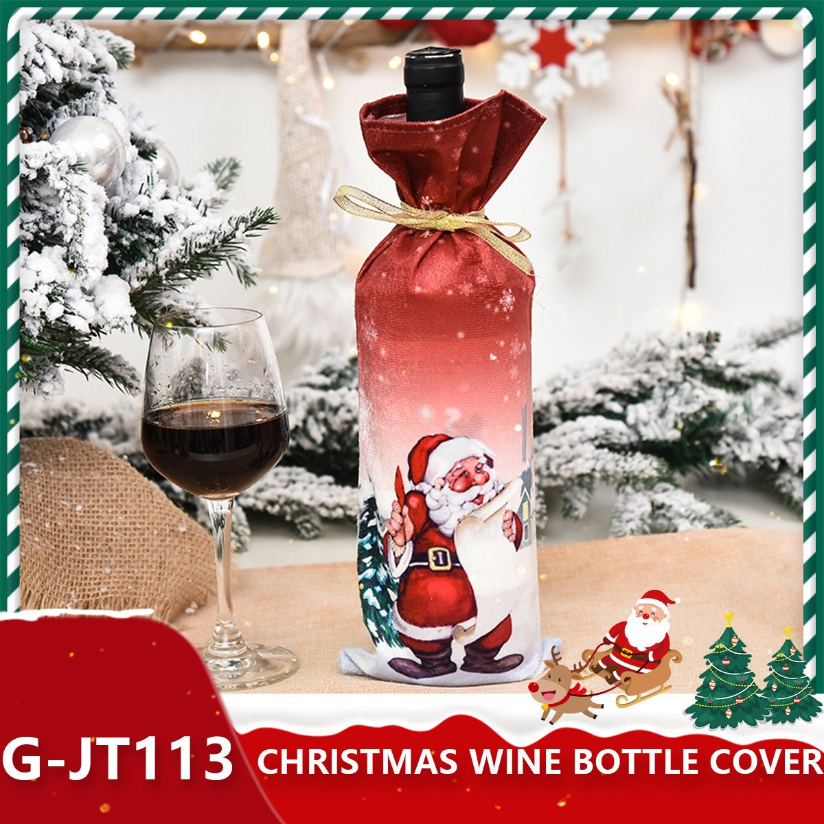 Christmas Wine Bottle Covers for Holiday Gift Giving