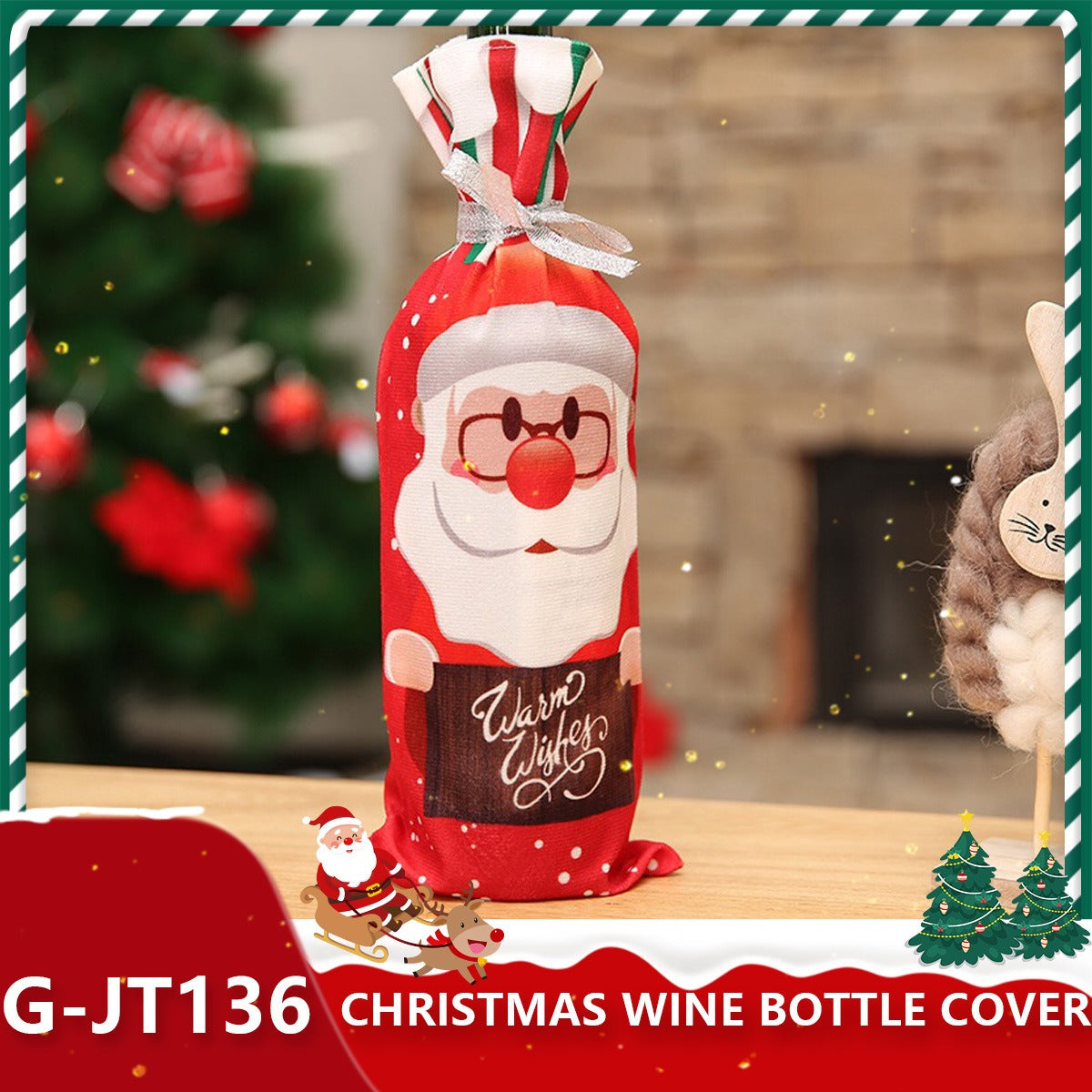 Christmas Wine Bottle Covers for Holiday Gift Giving