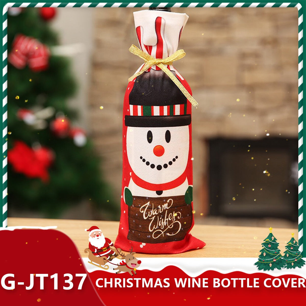 Christmas Wine Bottle Covers for Holiday Gift Giving
