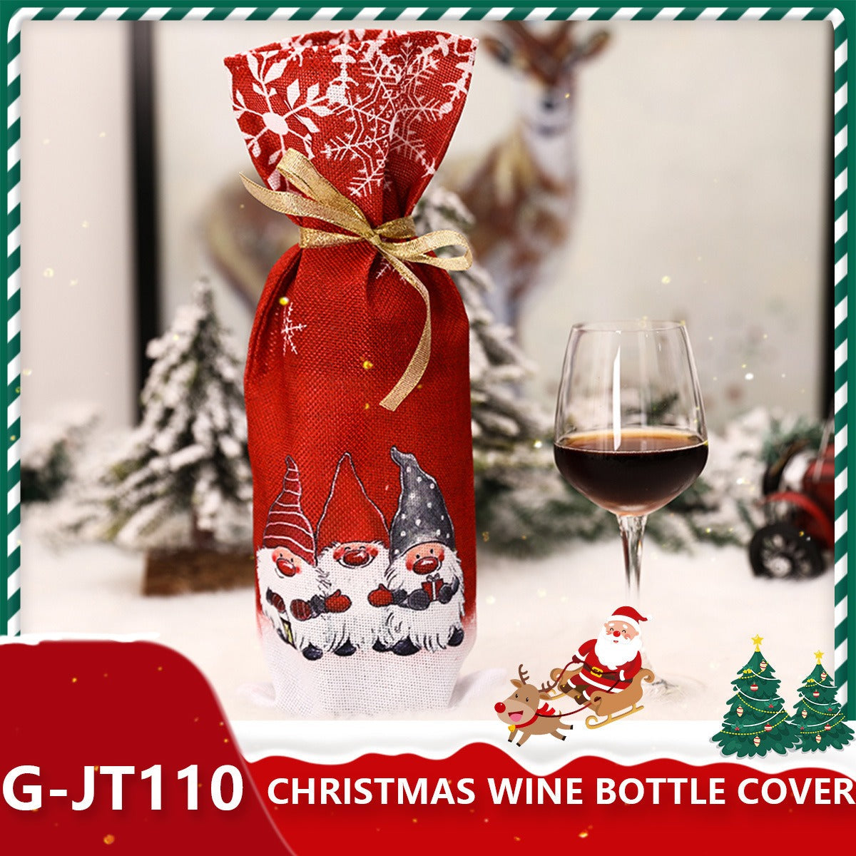 Christmas Wine Bottle Covers for Holiday Gift Giving