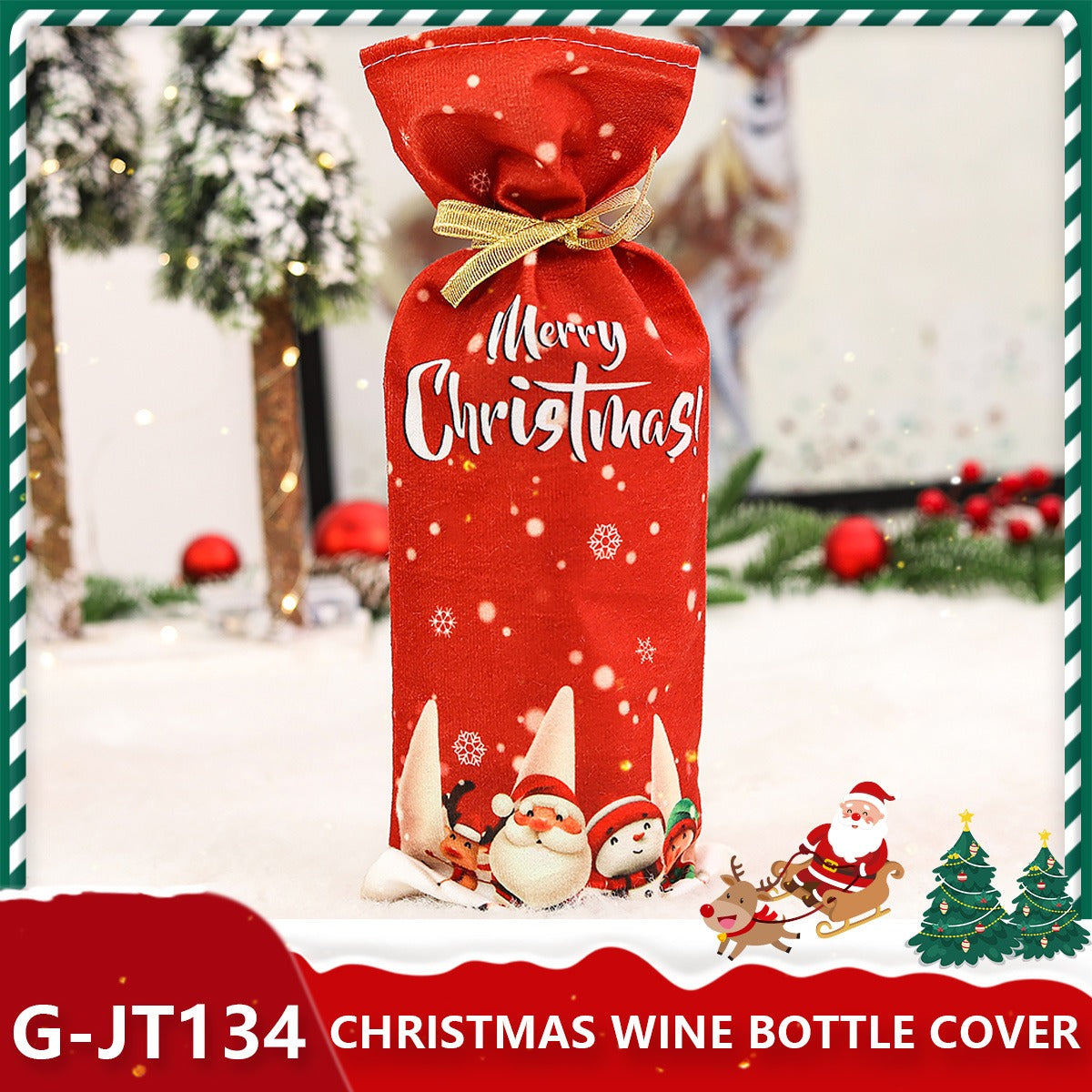 Christmas Wine Bottle Covers for Holiday Gift Giving