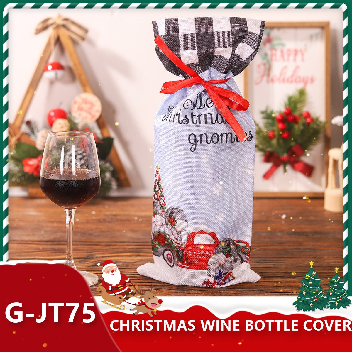Christmas Wine Bottle Covers for Holiday Gift Giving