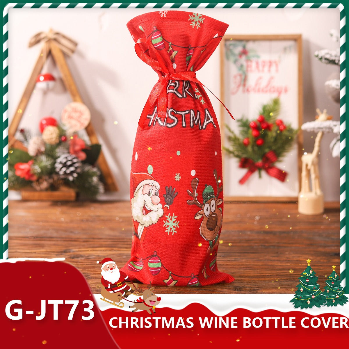 Christmas Wine Bottle Covers for Holiday Gift Giving