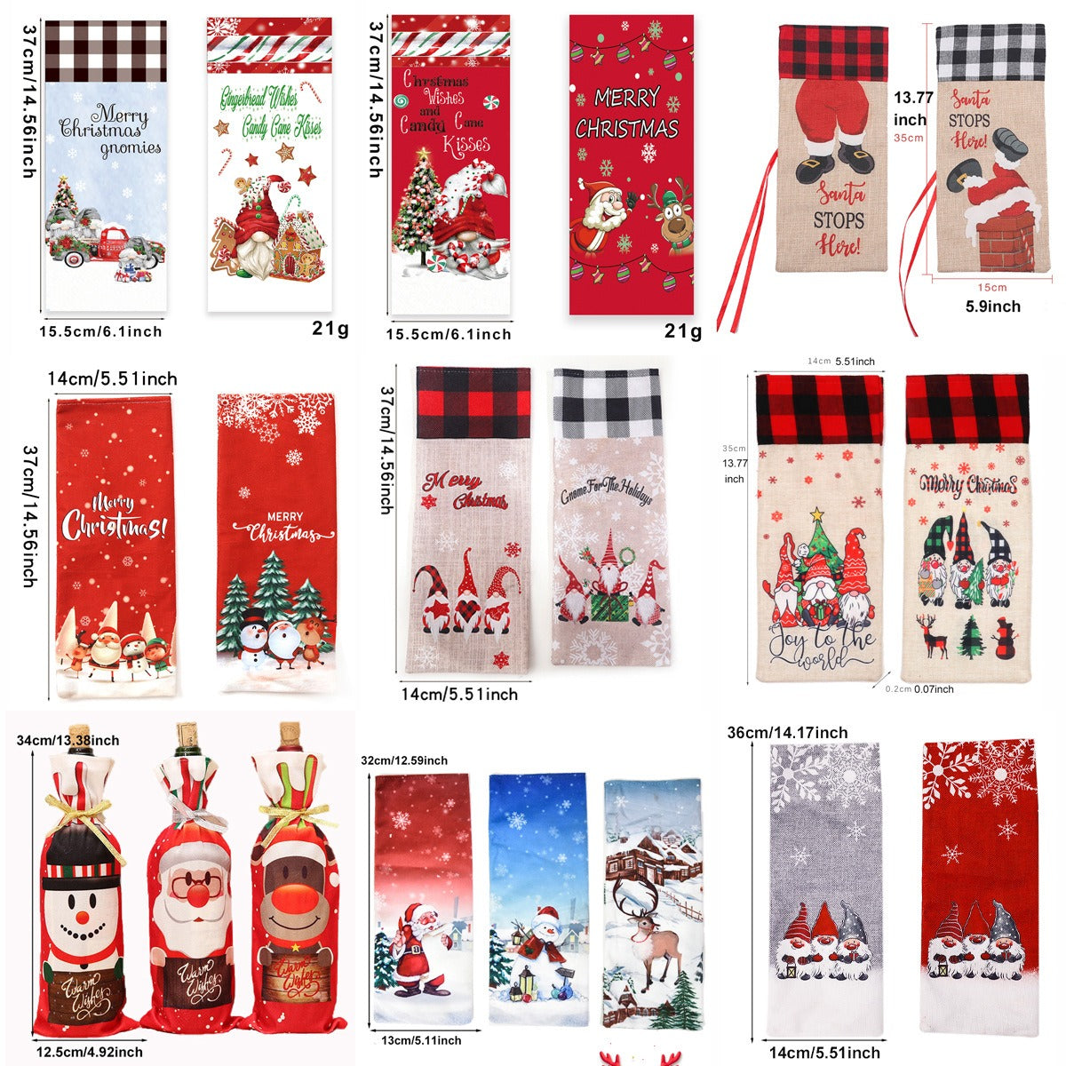 Christmas Wine Bottle Covers for Holiday Gift Giving
