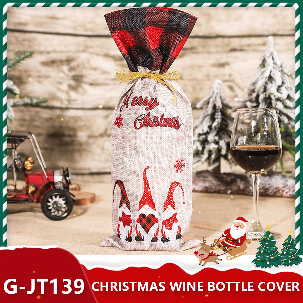 Christmas Wine Bottle Covers for Holiday Gift Giving