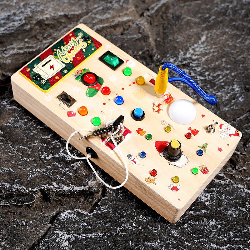 Wooden Busy Board Toy for Screen-Free Learning Play