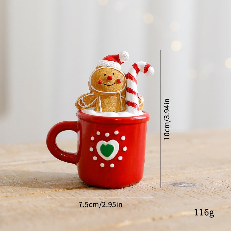 Christmas Resin Ornaments Set of 3 Cheerful Holiday Decor