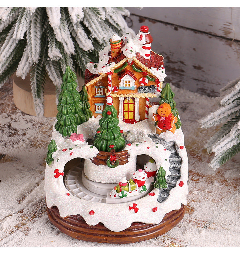 Christmas Music Box House Decoration With Warm LED Glow