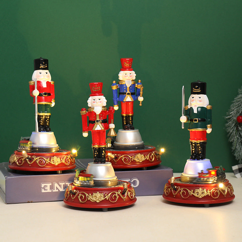 Musical Nutcracker Ornament with Glowing Christmas Charm