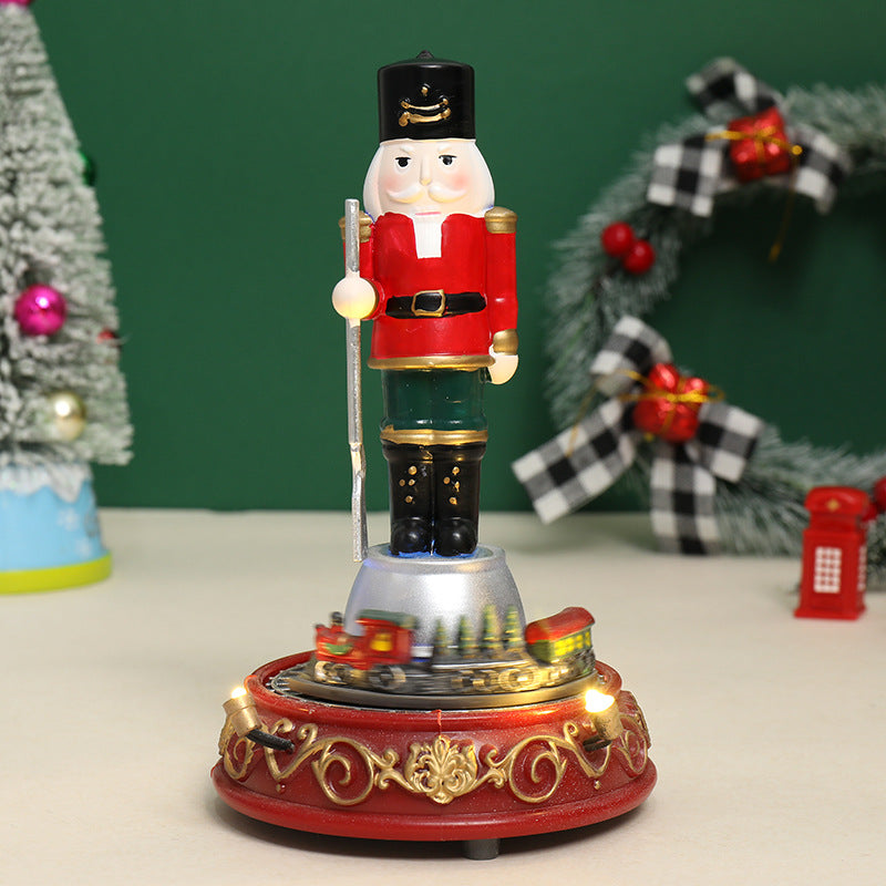 Musical Nutcracker Ornament with Glowing Christmas Charm