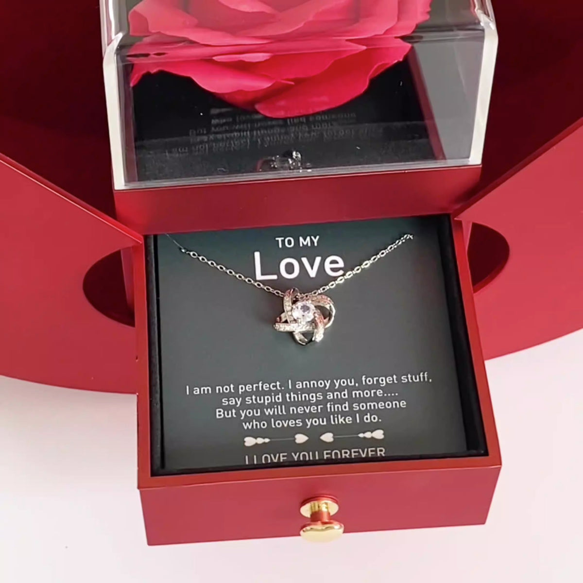 Eternal Rose Jewelry Box Necklace Sentimental Gift