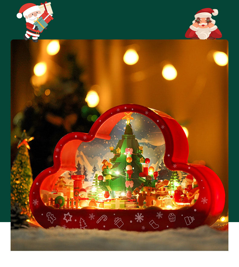 Christmas Cloud Mirror Building Kit With Festive Lights