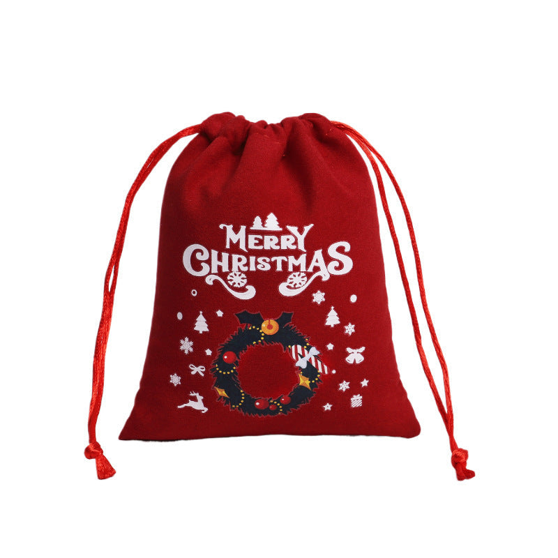 Christmas Velvet Drawstring Gift Bags Set for Favors