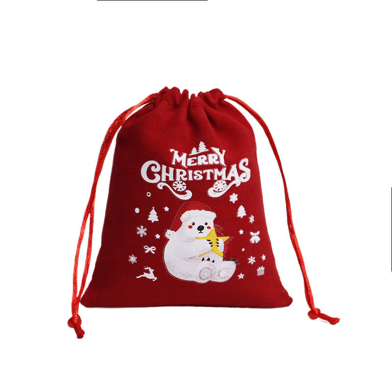 Christmas Velvet Drawstring Gift Bags Set for Favors