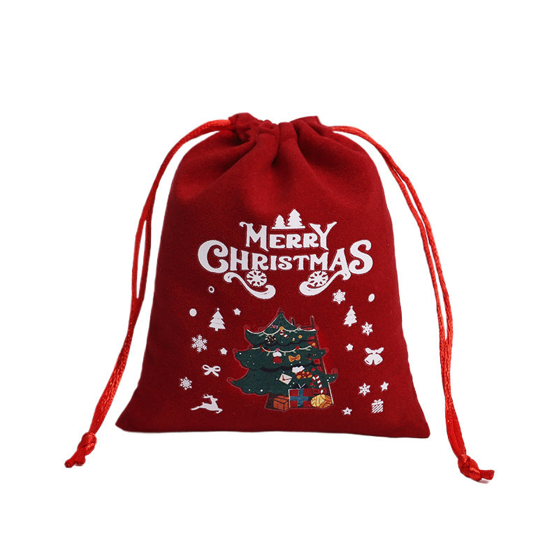 Christmas Velvet Drawstring Gift Bags Set for Favors