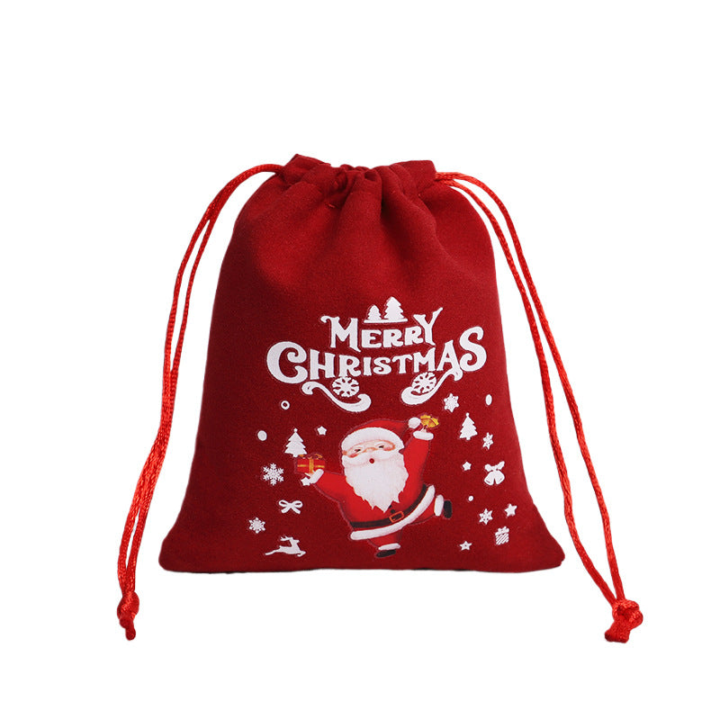 Christmas Velvet Drawstring Gift Bags Set for Favors