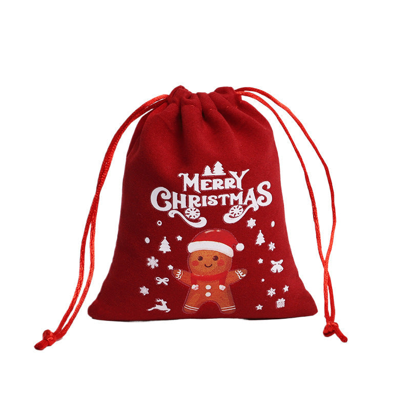 Christmas Velvet Drawstring Gift Bags Set for Favors