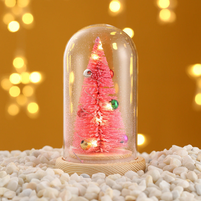 Christmas Glass Dome Tree Decor With Warm Holiday Glow
