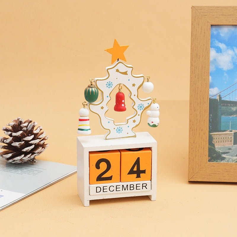 Wooden Christmas Calendar With Playful Holiday Decor