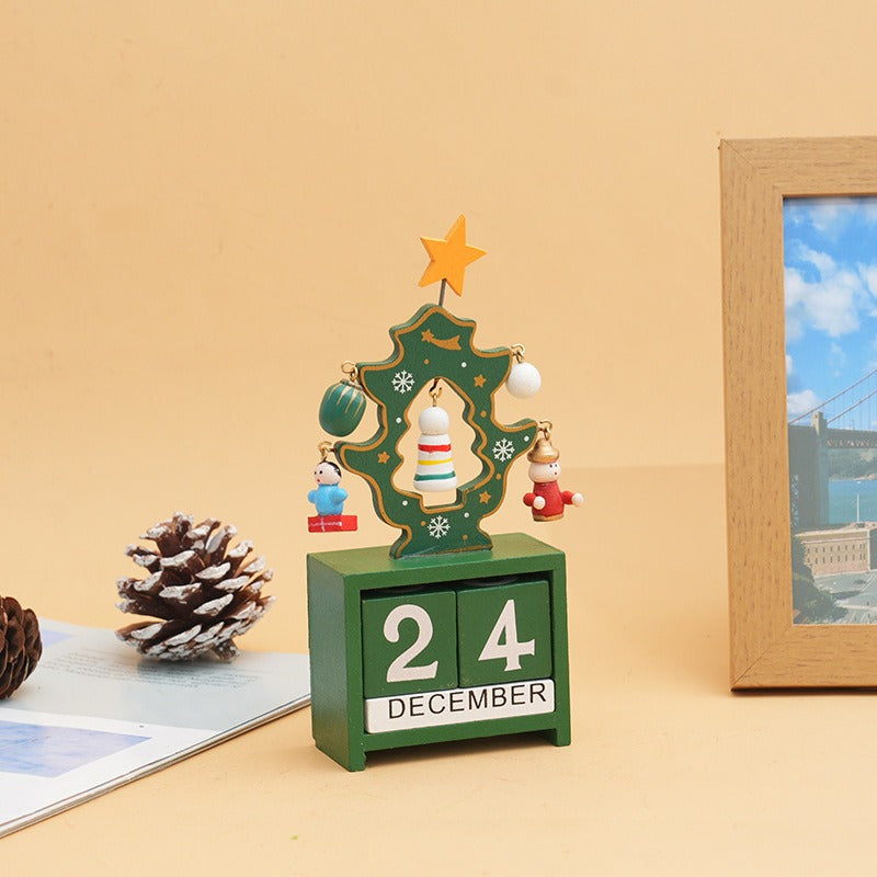 Wooden Christmas Calendar With Playful Holiday Decor