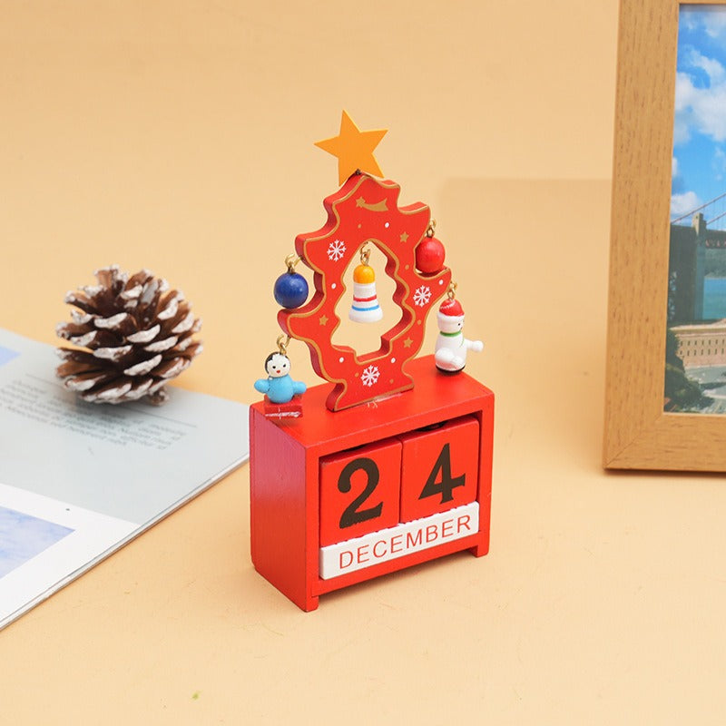 Wooden Christmas Calendar With Playful Holiday Decor