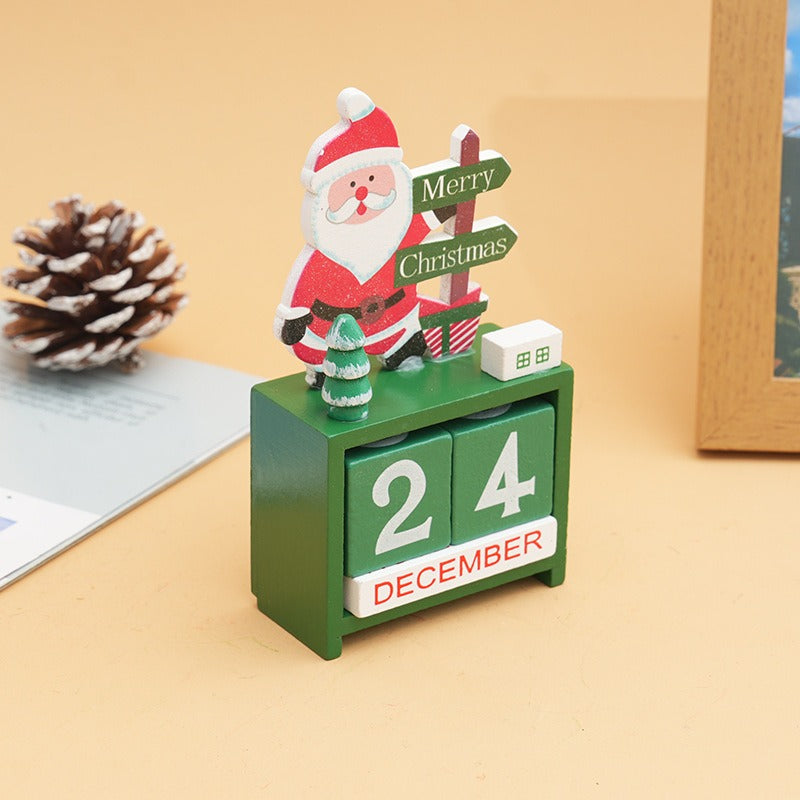 Wooden Christmas Calendar With Playful Holiday Decor
