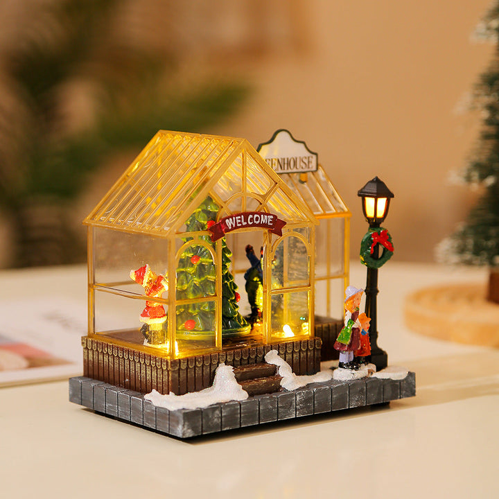 Christmas Greenhouse Ornament for Cozy Holiday Glow