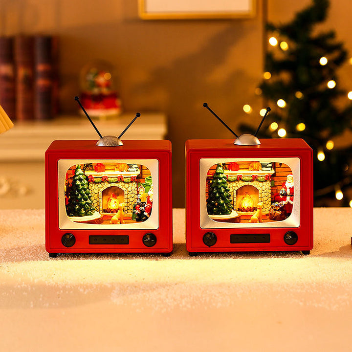 Christmas TV Ornament With Spinning Musical Display