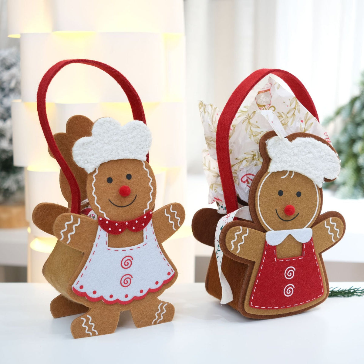 Christmas Gingerbread Tote Bags for Festive Gifting
