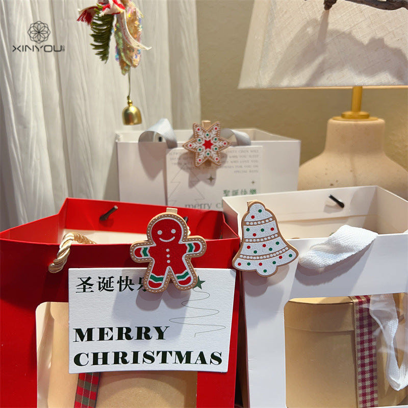 Christmas Gingerbread Clips for Festive Gift Decor
