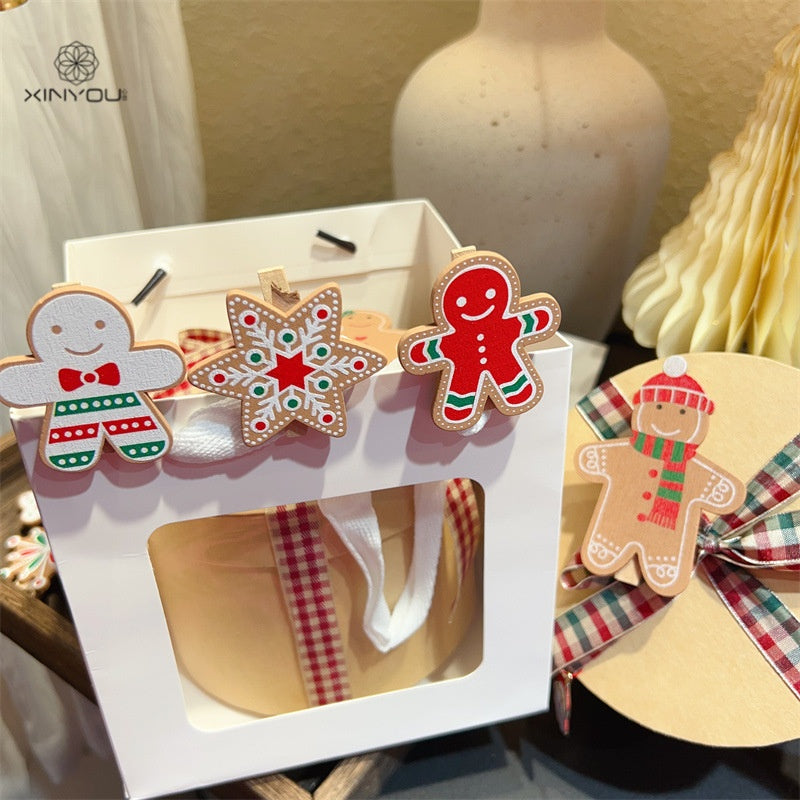 Christmas Gingerbread Clips for Festive Gift Decor