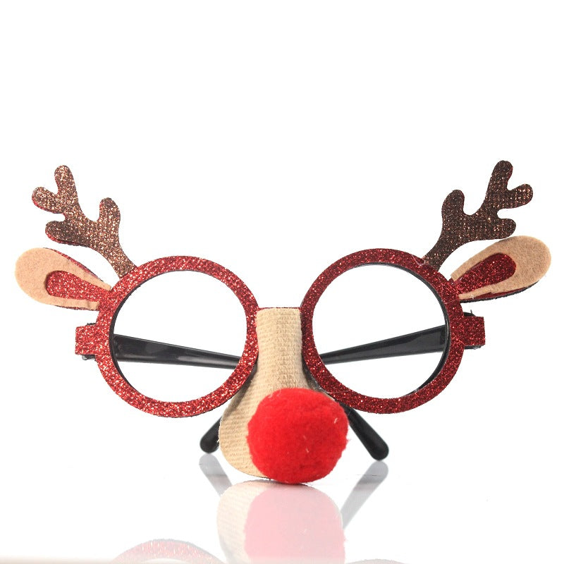 Christmas Party Glasses with Reindeer Antlers & Glitter