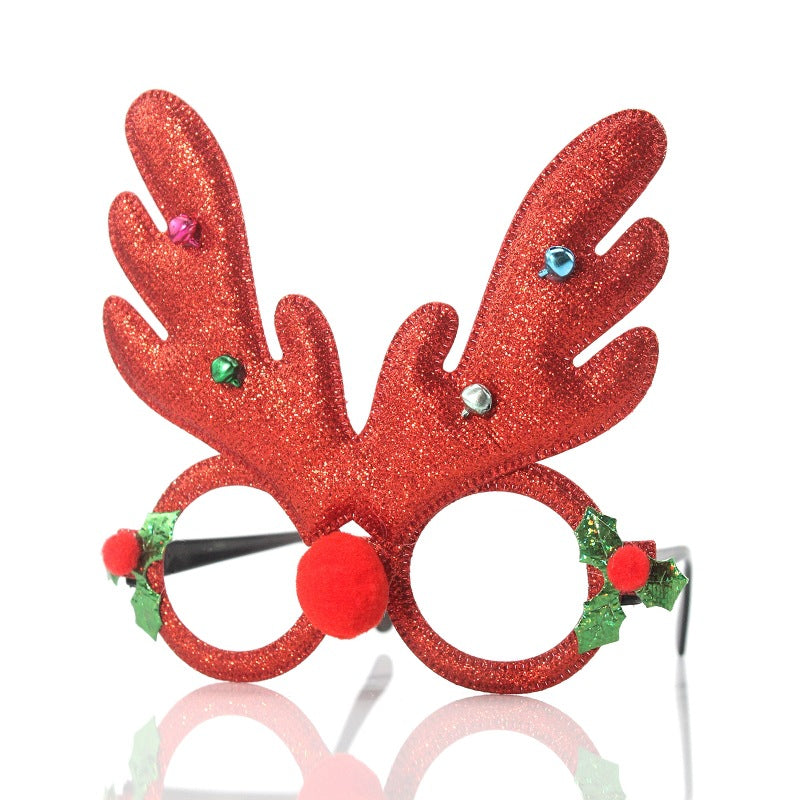 Christmas Party Glasses with Reindeer Antlers & Glitter