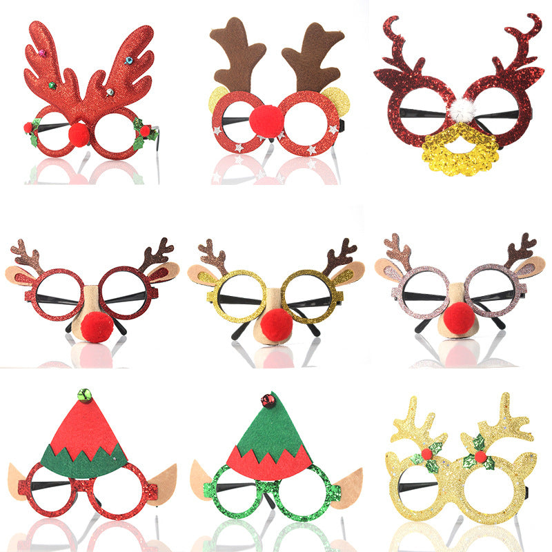 Christmas Party Glasses with Reindeer Antlers & Glitter