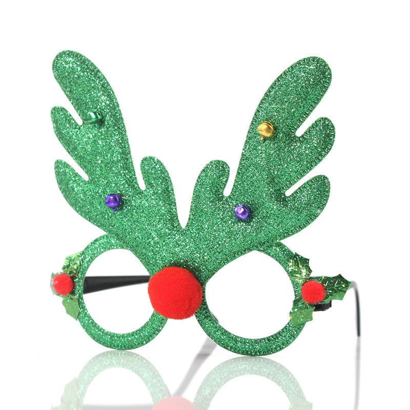 Christmas Party Glasses with Reindeer Antlers & Glitter