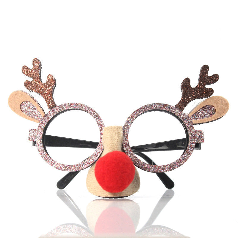 Christmas Party Glasses with Reindeer Antlers & Glitter