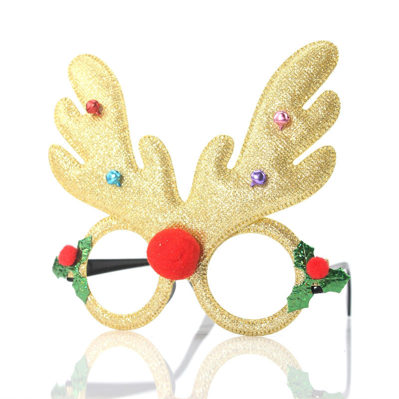 Christmas Party Glasses with Reindeer Antlers & Glitter