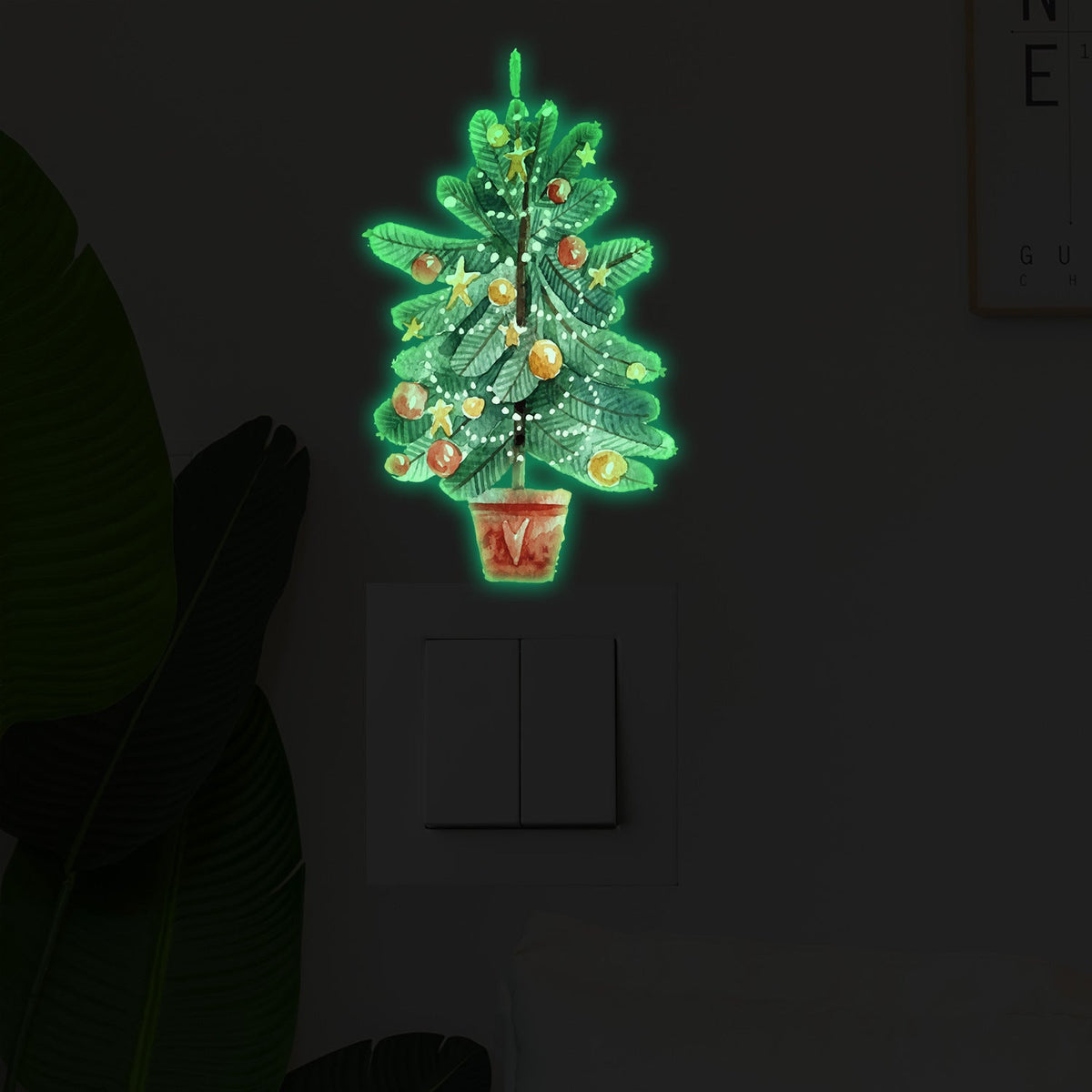 Christmas Glow-in-the-Dark Light Switch Wall Sticker