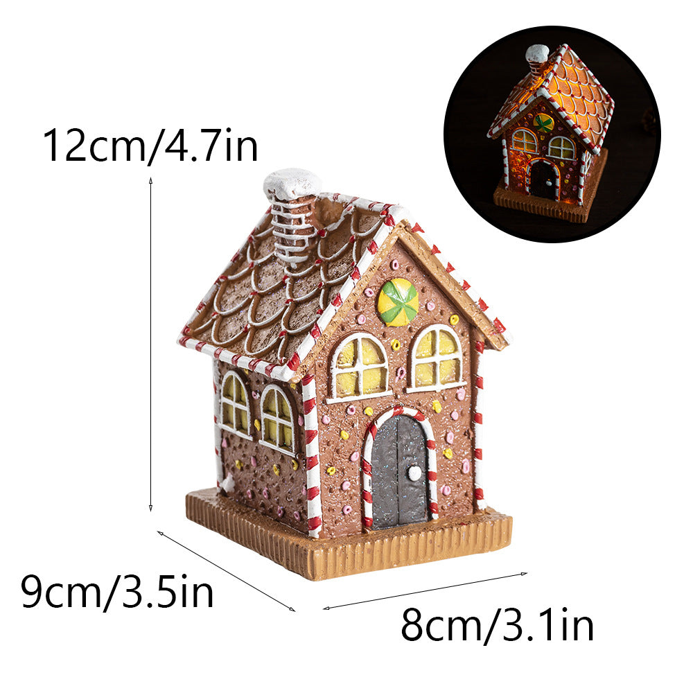 Christmas Gingerbread House Decoration With Warm Glow