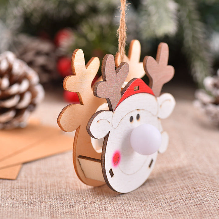 Wooden Christmas Ornaments With Warm Glowing Centers