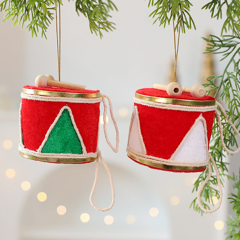 Christmas Drum Tree Ornament For Musical Holiday Charm