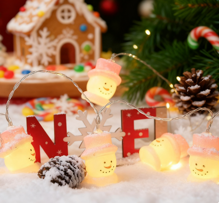 Snowman Christmas Lights: Cozy Warm White LED String